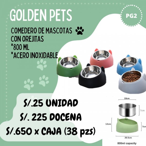 Comedero de Mascotas con Orejitas 800ML