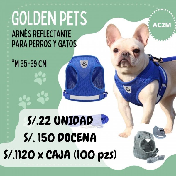 Arnés Reflectante para Perros y Gatos *M 35-39 CM